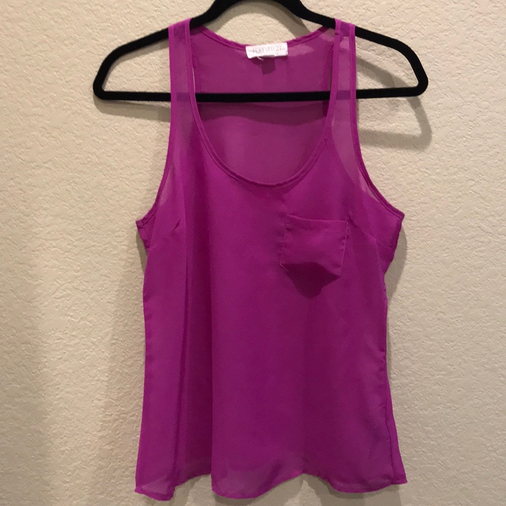 Forever 21 sheer magenta tank